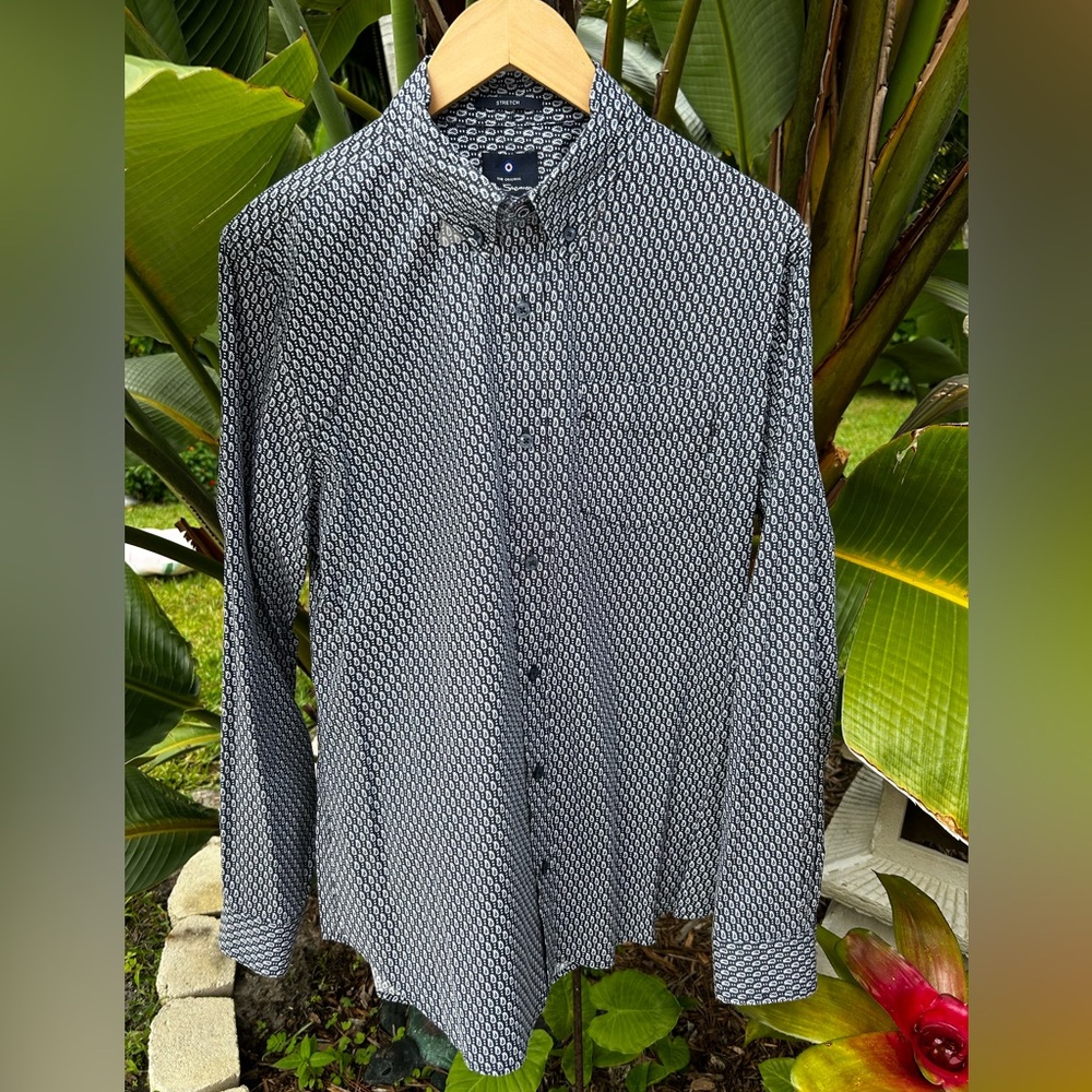 Ben Sherman White and Blue Casual Button Down Shirt
